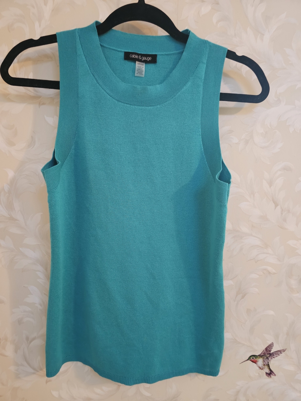 Cable & Gauge Turquoise Knit Sleeveless Tank